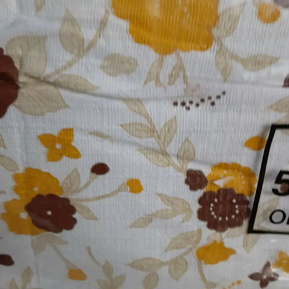 Vintage Smart Set New Vinyl/ Flannel Brown& Goldenseal Tablecloth